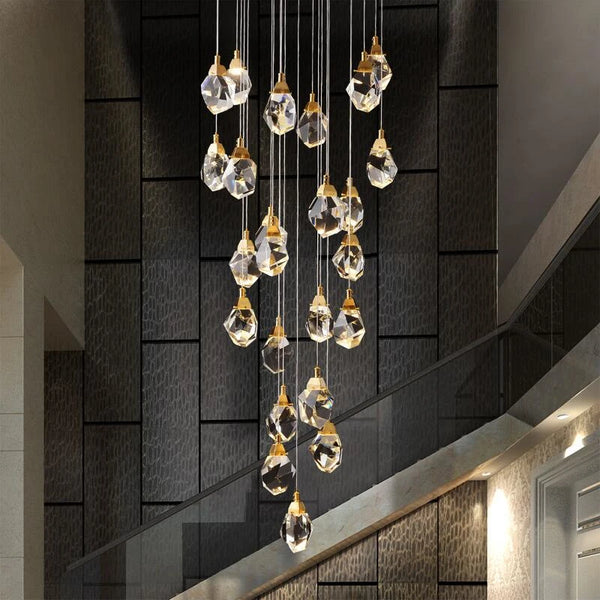 Elegant semiflush mount chandelier with shimmering crystal shade, blending modern aesthetics and timeless charm. Ideal for living rooms and dining areas, this sophisticated fixture features energy-efficient LED lighting for brilliant illumination and long-lasting quality.