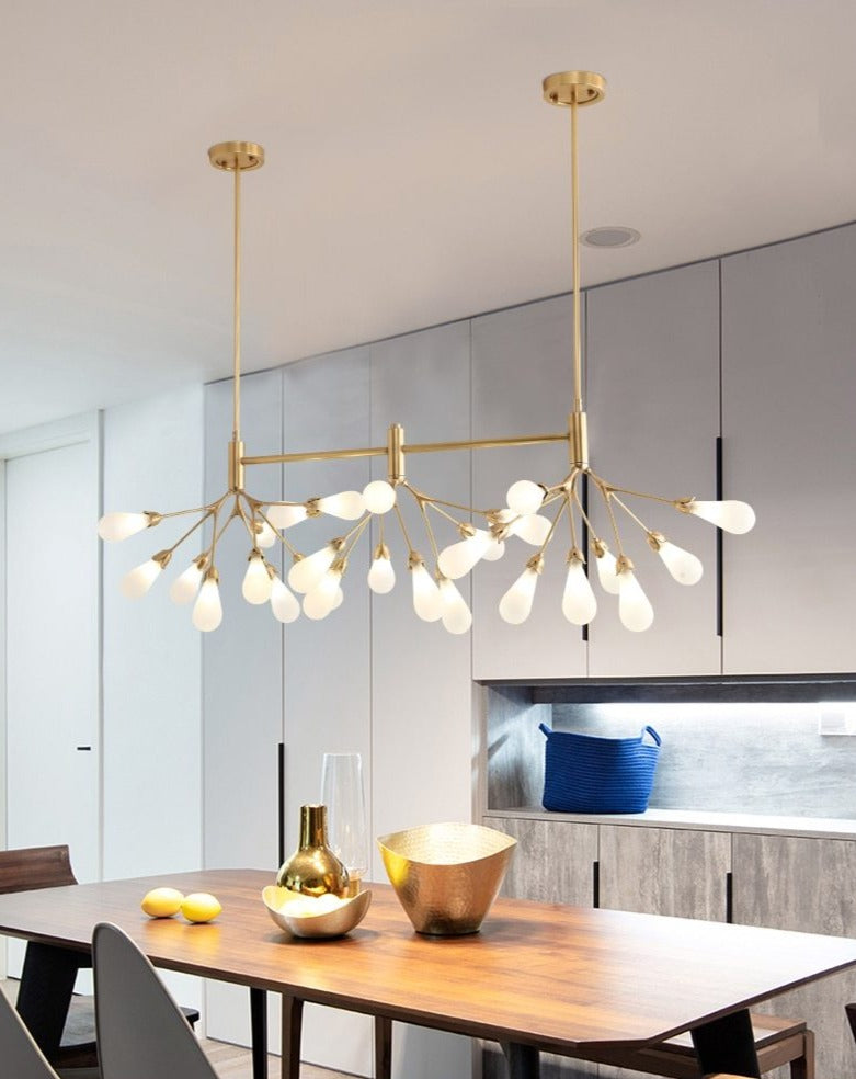 Lights of Scandinavia - Inflorescence - Nordic luxury copper LED chandelier. Modern lighting for dining rooms, hallways or why not light up the entrance hall? Luxury LED Chandelier Lighting Firefly Dining Living Room Creative Hanging Lamp Modern Bedroom Home Deco Fixtures