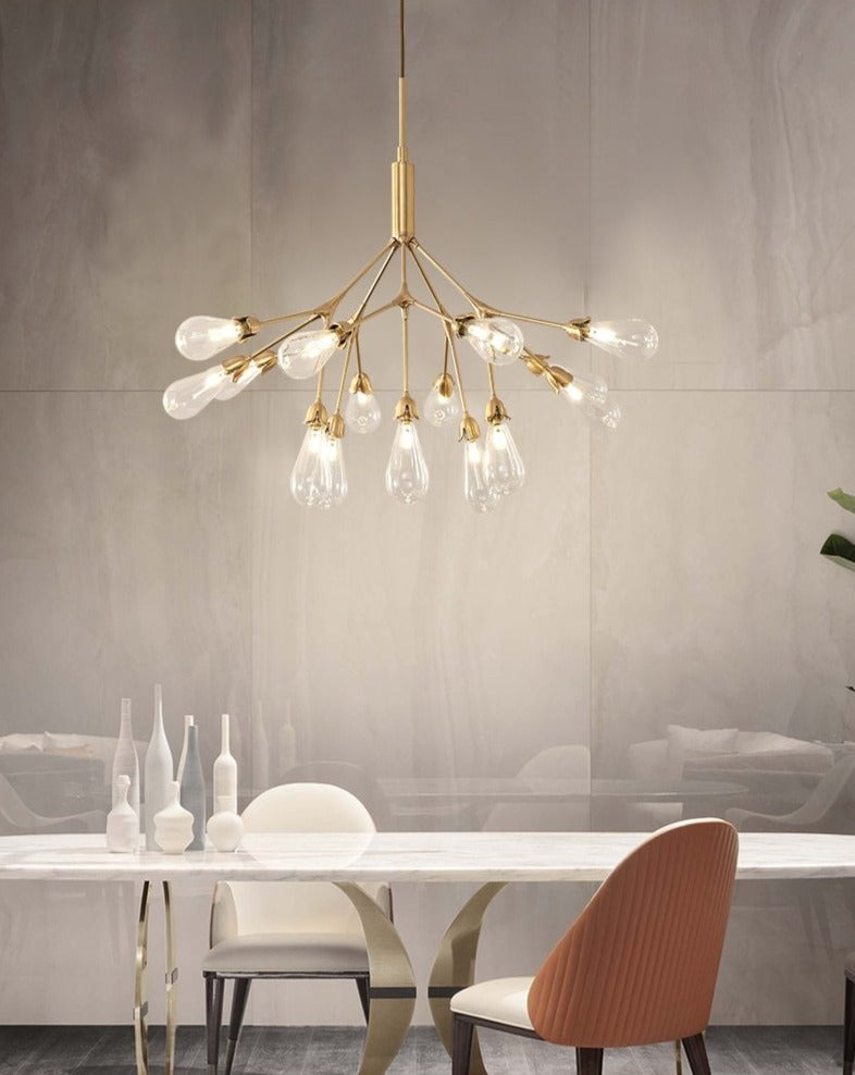 Lights of Scandinavia - Inflorescence - Nordic luxury copper LED chandelier. Modern lighting for dining rooms, hallways or why not light up the entrance hall? Luxury LED Chandelier Lighting Firefly Dining Living Room Creative Hanging Lamp Modern Bedroom Home Deco Fixtures