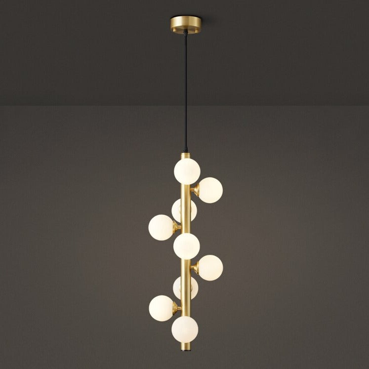 Lights of Scandinavia - Molekyl - Transform your living space into a modern, inviting ambiance with Molekyl's simple LED Chandelier. This sleek, contemporary design is perfect for any interior, from a grand staircase to a cozy bedroom. Its unique polished copper finish will add both style and illumination to any room in your home.